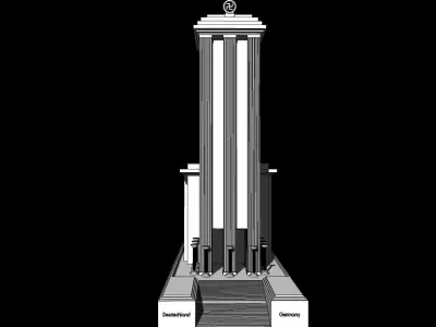 Nazi Germany Pavilion at the 1937 Paris International Exposition Low-poly 3D model