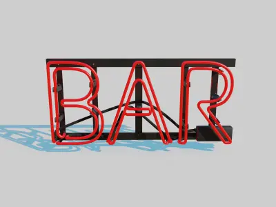 Neon Bar Sign 3D model