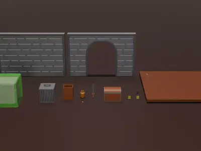 Dungeon asset-pack Low-poly 3D model