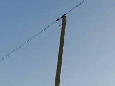 German rural road telephone post Low-poly 3D model