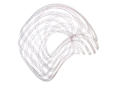 Abstract Ring Sphere v2 005 Low-poly 3D model