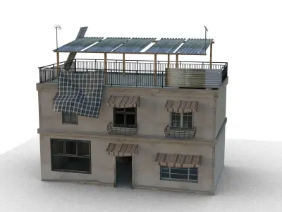 Arab Building Interior And Exterior Low-poly 3D model