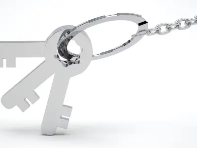 Keys with Keychain 3D model