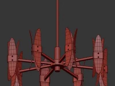 TONETT modern chandelier with clear glass shades 3D model