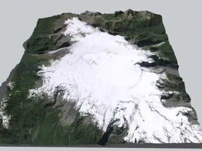 Mountain landscape Volcano Michinmahuida Chile 3D model