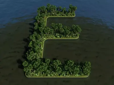E Alphabet Island 3D model