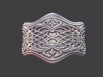 Japanese Pattern Ring Silver Jewelry 3D Model 3D print model