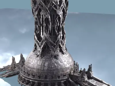 Avalon Great Hive Structure cathedral Kitbash 5 3D model