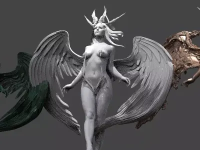 Angel Female Beauty Model Sculptures 3  3D model