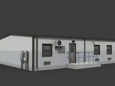 Temporary Office Low-poly 3D model