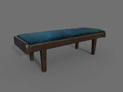 satin and wood bench 3D model