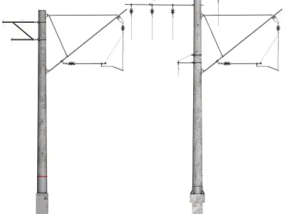 Railway contact network support pack 2 3D model