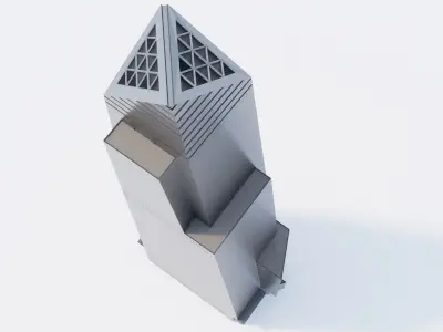 10 Hudson Yards Building Low-poly 3D model