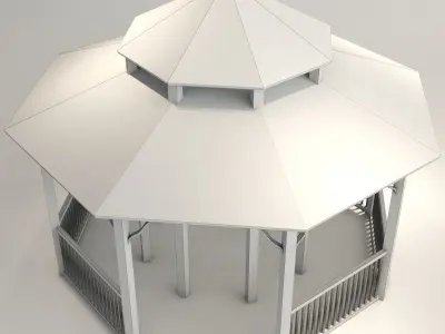 Wooden Gazebo 3D model