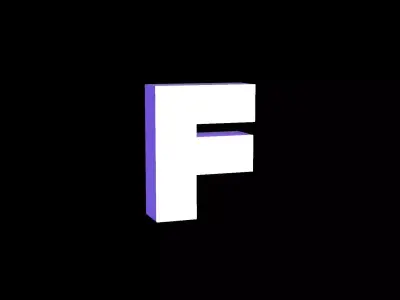 Led Light Sign letter F 3D print model