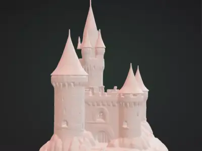 Castle 3D Model Realistic Decorative Architecture Free 3D print model