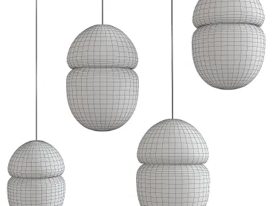 Dew and Drop Hand Blown Glass Pendant Lamp Low-poly 3D model