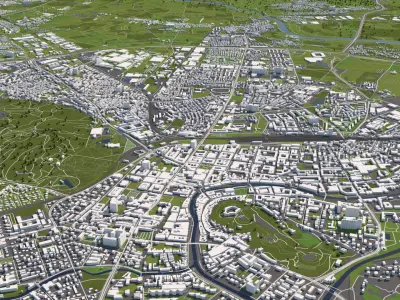 Ljubljana Slovenia 50x50km 3D model