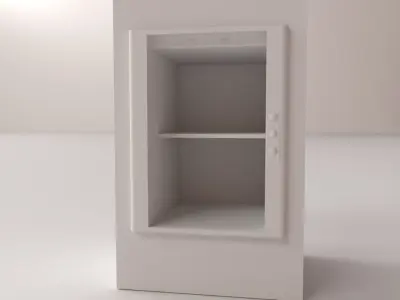 Dumbwaiter cabinet with glass door 3D model