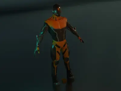sci fi character soldier Low-poly 3D model