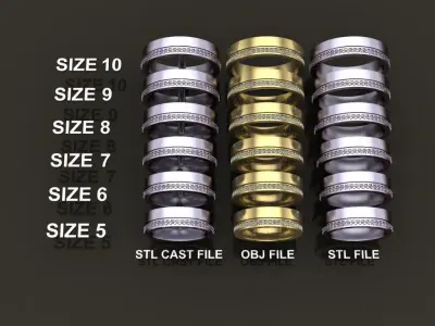 Double Stack Diamond Infinity Band Mix Size STYLE TYPE 2 3D print model