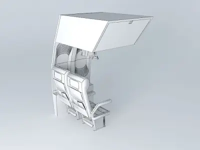 Airline seats with emergency masks Free 3D model