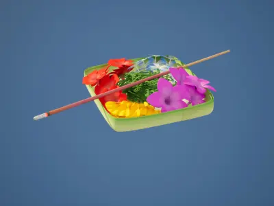 Canang Sari Balinese Daily Offering Prop 3D model