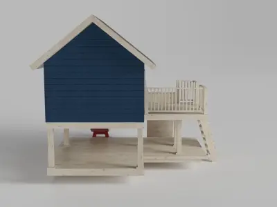 Wooden Playhouse 3D model