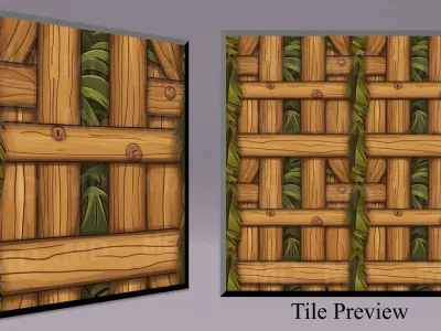Cartoon Wood Textures Pack 48 - 10x PNG  Texture