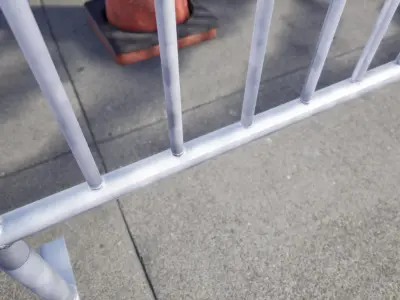 Riot fence Low-poly 3D model