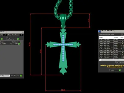 Cross Light Gold 3CP027 3DM STL 3D model