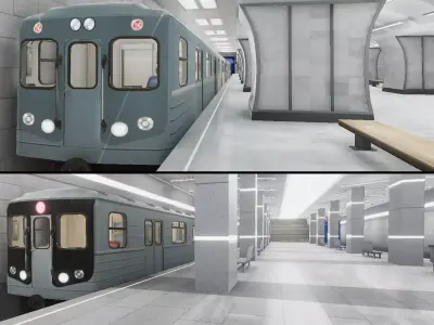 Subway Stations Interiors 3D Model Pack