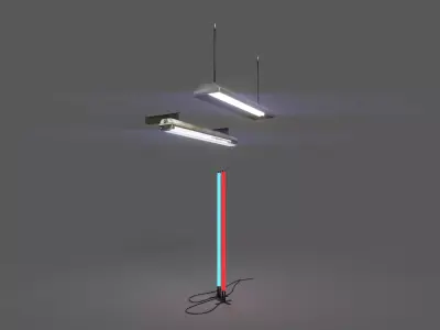 Industrial Lights Low-poly 3D model