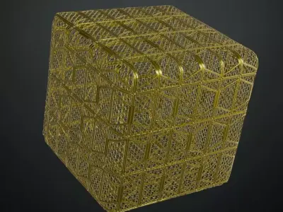 Golden Metal Grill Transparent PBR Seamless Texture