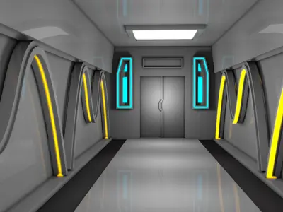 Sci Fi Hallway 3D model