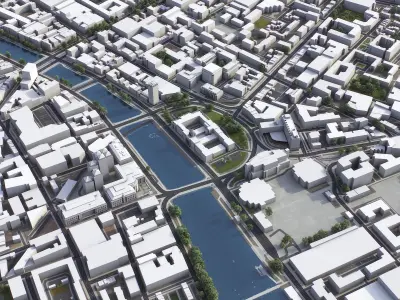 Dublin - 3D City Model Low-poly 3D model