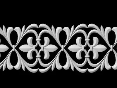Central decor ornament for furniture 3D model 1089