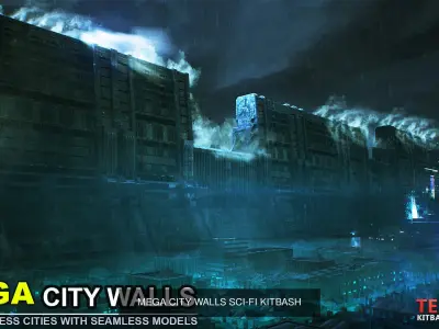 THE MEGA COLLECTION  SCIFI KITBASH CITYSCAPE 3D Model Pack