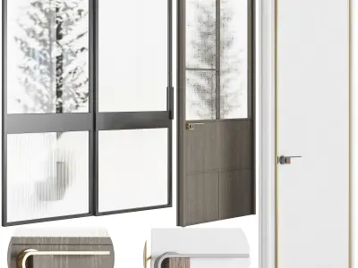 Set Modern Door 10 3D model