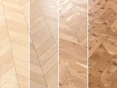 Boen Oak and  Ash Parquet Flooring - 5 Pro Layouts-4 Materials 3D model