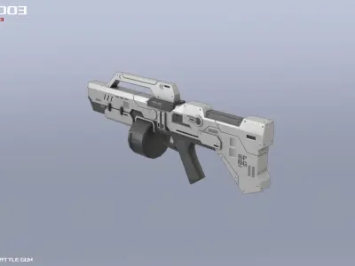 Scifi Battle gun Low-poly 3D model