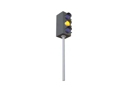 Traffic Light v2 003 Low-poly 3D model