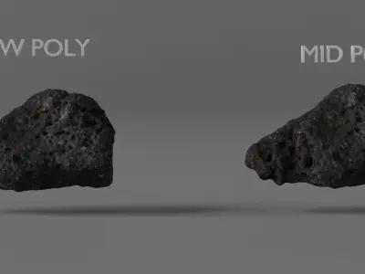 Photorealistic Lava Stones Low-poly 3D model