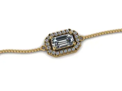 Brecelet emerald cut diamond bracelet 3D print model