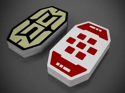 SciFi Poker Cards - Sabacc style - single textures and PDFs Low-poly 3D model