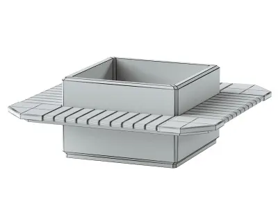 SQUARE PLANTER BENCH 225 3D model