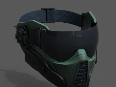 Scifi mask fantasy futuristic technology space millitary combat  Low-poly 3D model