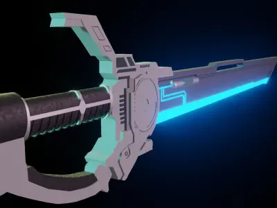 Sci-fi saber Blender Low-poly game ready Low-poly 3D model