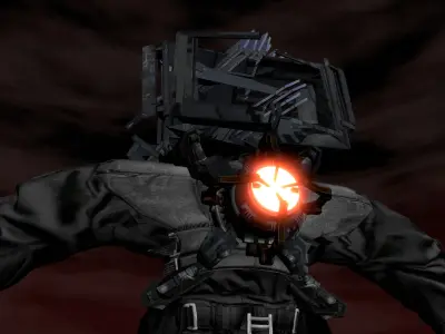 Skibidi Toilet Infected Titan TVMan  Low-poly 3D model