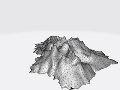 3d Model Mountain Range Barrier  3D model